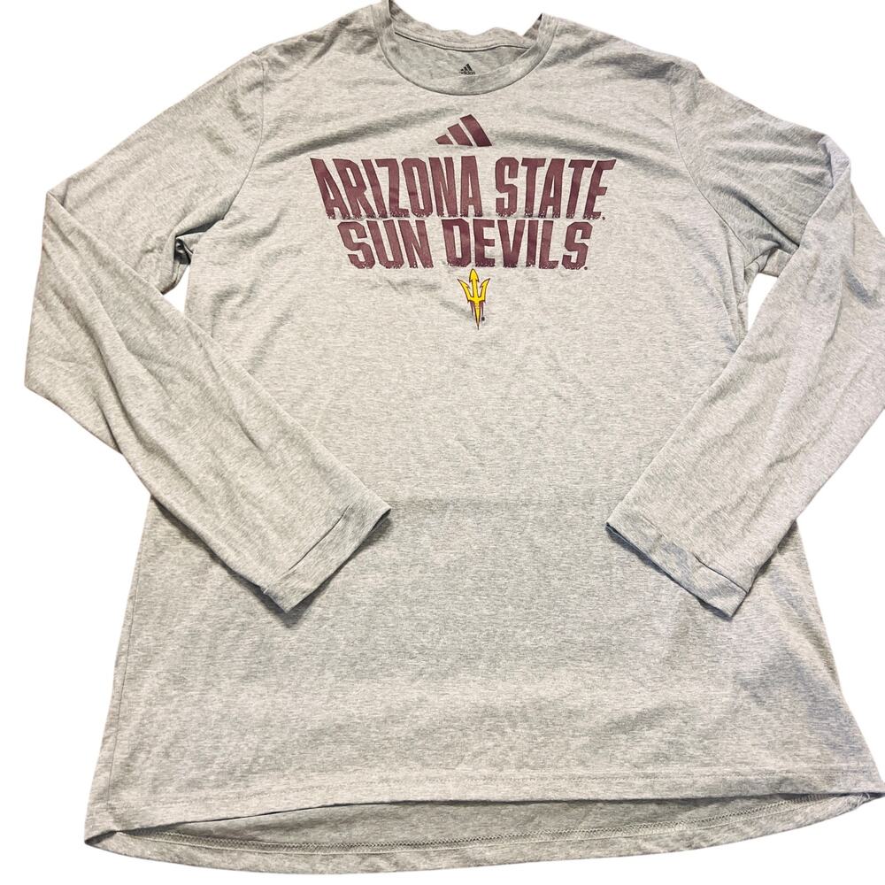 Vintage Y2K Adidas ASU Arizona State Sun Devils Football Gray Long Sleeve Size L